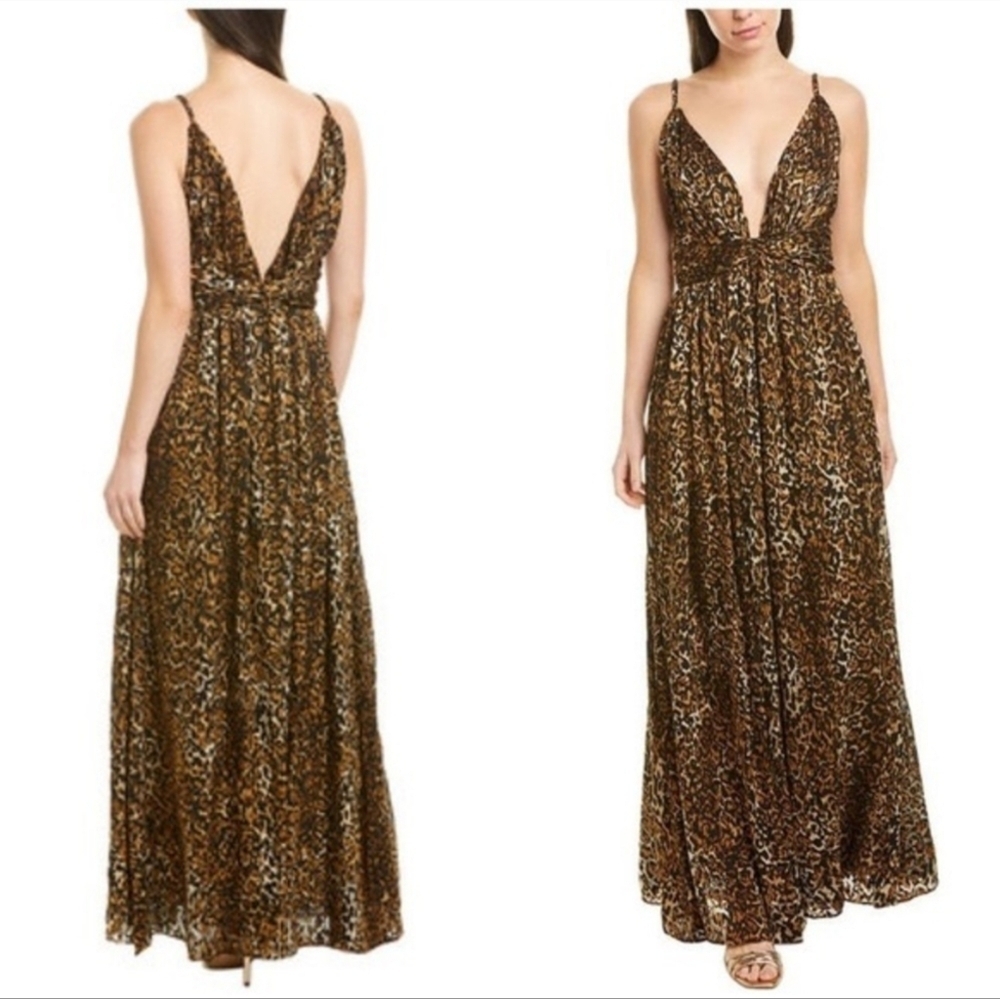 Ronny Kobo Edita Leopard Animal Print Maxi Dress